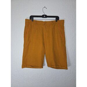 AMIANI Men's Gulf Casual-Linen Cotton- Shorts Size 36 Burnt Orange